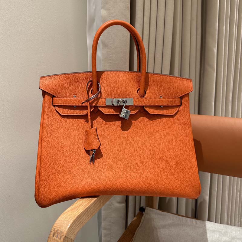 Elegant Hermes Birkin Bag Replica in Hermes Birkin 35 Orange 