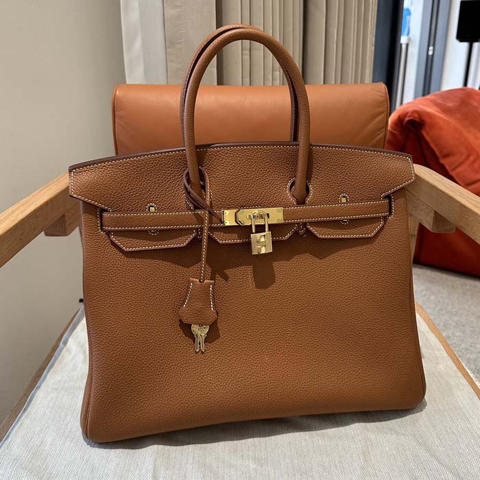 Elegant Hermes Birkin Bag Replica in Hermes Birkin 35 Gold 