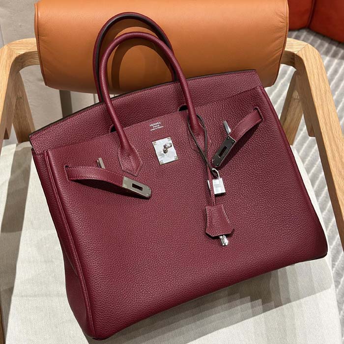 Elegant Hermes Birkin Bag Replica in Hermes Birkin 35 Bordeaux Replica 