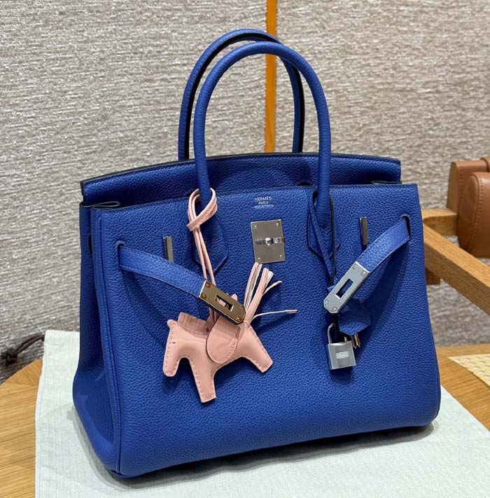 Elegant Hermes Birkin Bag Replica in Hermes Birkin 30 Blue electric Replica 