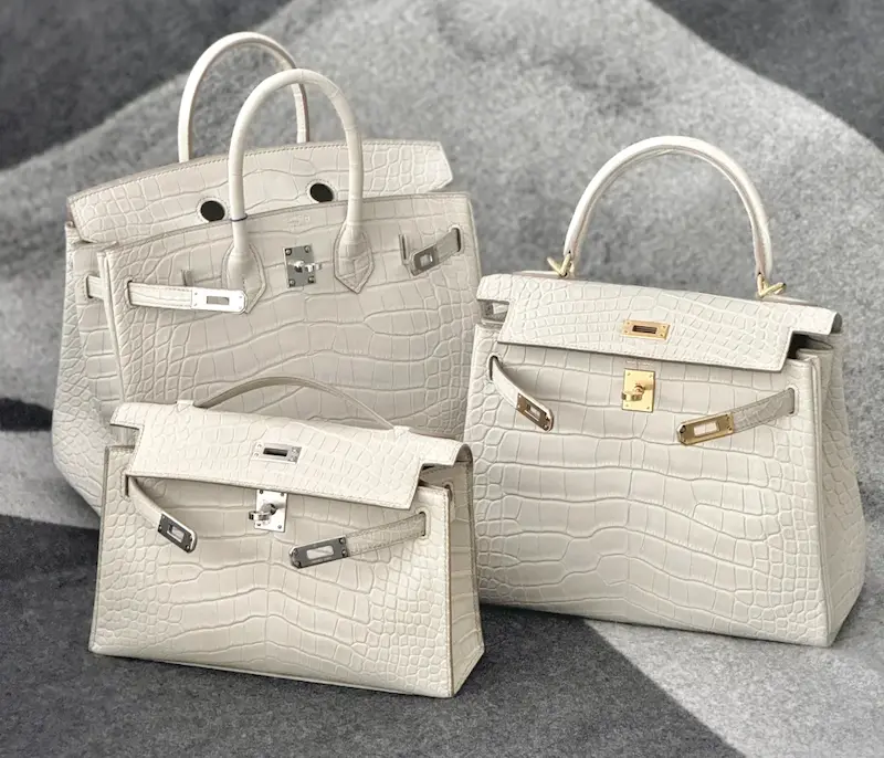 Replica Hermes Size Comparison: Crocodile Kelly 22cm vs Kelly 32cm vs Birkin 35