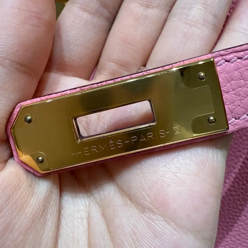 Birkin Authentication Tip: Examining Genuine Front Hardware Engravings How To Spot A Fake Birkin Bag: Authentic Hermes Hardware Details on Front Plate