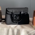 Replica Hermes Halzan 25 bags in beige, black and orange Togo leather, multi-color Hermes Halzan 25 dupe collection