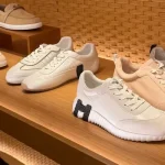 Hermes Bouncing Sneaker luxury casual shoes collection, white leather designer sneakers for men