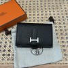 Hermes Black Epsom Bearn Compact Wallet PHW