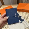 Hermes Bleu Saphir Epsom Bearn Compact Wallet PHW
