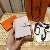 Hermes Mauve Pale Epsom Bearn Compact Wallet PHW