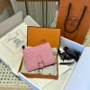 Hermes Rose Confetti Epsom Bearn Compact Wallet GHW