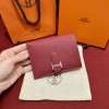Hermes Rouge Grenat Epsom Bearn Compact Wallet PHW