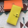 Hermes Lime Epsom Bearn Long Wallet