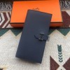 Hermes Navy Epsom Bearn Long Wallet