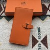Hermes Orange Epsom Bearn Long Wallet