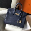Hermes Birkin 35CM Clemence Leather Bleu Sephir