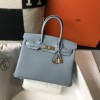 Hermes Birkin 35CM Clemence Leather Bleu Lin GHW