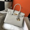 Hermes Birkin 35CM Clemence Leather Pearl Gray