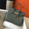 Hermes Birkin 35CM Clemence Leather Vert Amande