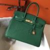 Hermes Birkin 35CM Clemence Leather Vert Fonce