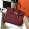 Hermes Birkin 35CM Clemence Leather Burgundy