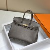 Hermes Birkin 35CM Clemence Leather Etain