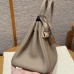 Hermes Birkin 25CM Clemence Leather Gris Tourterlle