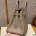 Hermes Birkin 25CM Clemence Leather Gris Tourterlle