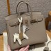 Hermes Birkin 25CM Clemence Leather Gris Tourterlle