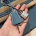 Hermes Birkin 25CM Clemence Leather Blue Jean