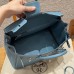 Hermes Birkin 25CM Clemence Leather Blue Jean