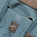 Hermes Birkin 25CM Clemence Leather Blue Jean