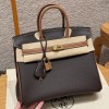 Hermes Birkin 25CM Clemence Leather Chocolate / Gold