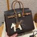 Hermes Birkin 25CM Clemence Leather Chocolate / Gold