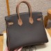 Hermes Birkin 25CM Clemence Leather Chocolate / Gold