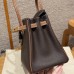 Hermes Birkin 25CM Clemence Leather Chocolate / Gold
