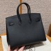 Hermes Birkin 25 in Black Epsom Leather PHW