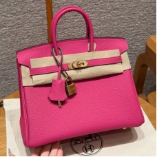 Best replica Hermes Fuchsia Birkin 25 with pristine silver hardware on the front clasp
