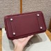 High-quality grained leather texture of the best replica Hermes Rouge H Birkin 25 bag.