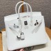 Hermes Birkin 25 in Swift Leather White