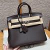 Hermes Birkin 25 in Swift Leather Chocolate