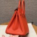 Hermes Birkin 25 in Swift Leather Feu