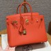 Hermes Birkin 25 in Swift Leather Feu