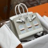 Hermes Birkin Sellier 20cm Faubourg Matte Alligator White Togo PHW