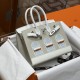Hermes Birkin Sellier 20cm Faubourg Matte Alligator White Togo PHW