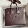 Hermes Rouge Sellier Swift Shadow Birkin 25 Palladium Hardware