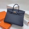 Hermes Birkin 40cm Bag in Clemence Leather Blue Nuit GHW