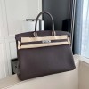 Hermes Birkin 40cm Bag in Clemence Leather Chocolate PHW