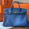 Hermes Birkin 40cm Bag in Bleu Hydra Togo Leather GHW