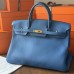Hermes Birkin 40cm Bag in Bleu Hydra Togo Leather GHW