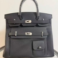 Replica Hermès Birkin HAC 40 Multipocket Travel Bag Black Togo Calfskin Palladium Hardware