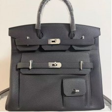 Replica Hermès Birkin HAC 40 Multipocket Travel Bag Black Togo Calfskin Palladium Hardware