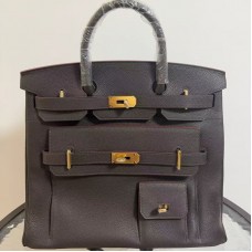 Replica Hermès Birkin HAC 40 Multipocket Travel Bag Ebene Togo Calfskin Palladium Hardware